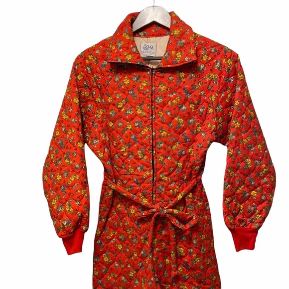 Vintage Snug Suit Snug Sack By Heritage Quilts 70s Hippie PJ Rare Dead Stock Red - Picture 6 of 16